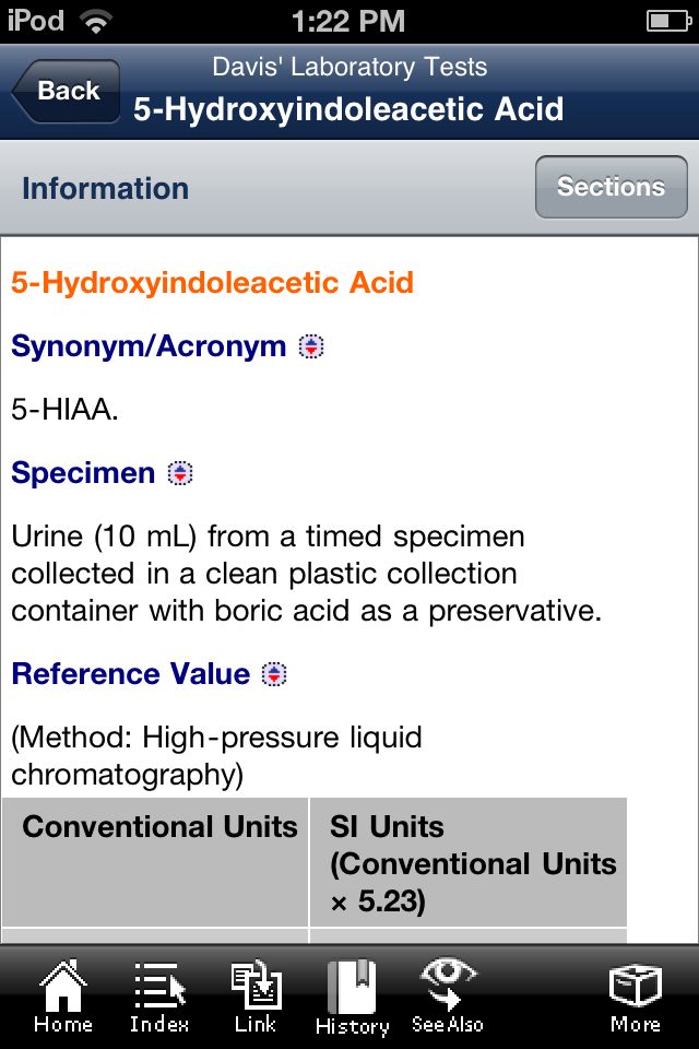 iPod and iPhone screenshot -Davis's Comprehensive Handbook of Laboratory and Diagnostic Tests With Nursing Implications
