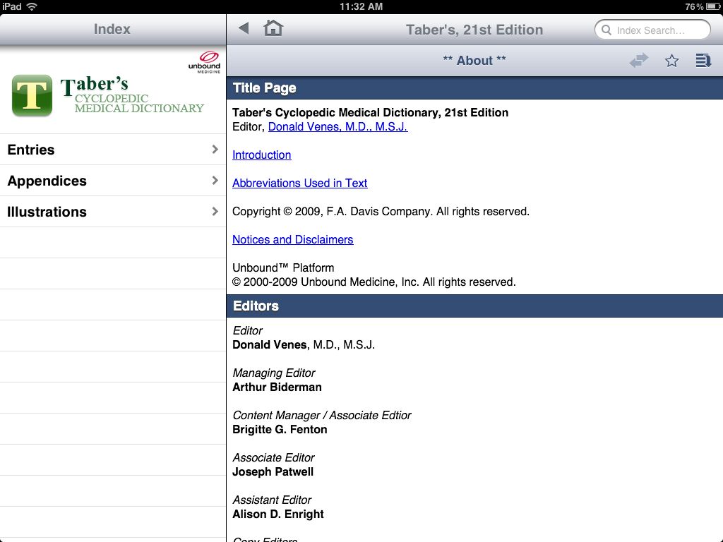 iPad screenshot -  Davis' Drug Guide